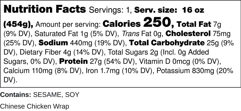 
                  
                    Chinese Chicken Wrap
                  
                