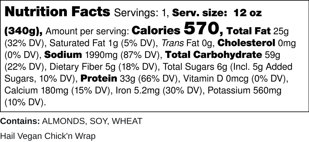 
                  
                    Hail Vegan Chick'n Caesar Wrap
                  
                